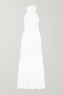 Galvan - Sienna Crepe Halterneck Gown - White