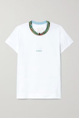 Givenchy - Embroidered Cotton-jersey T-shirt - White