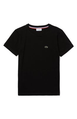 Lacoste Kids' Logo Cotton T-Shirt in Black
