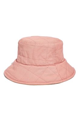 Madewell Reversible Quilted Bucket Hat in Dusty Blush