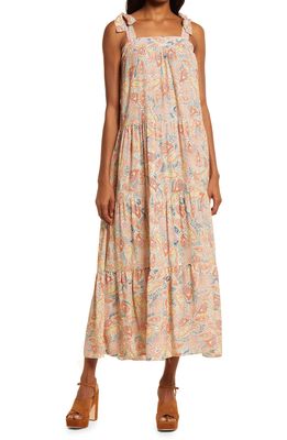 FRNCH Rawen Paisley Print Tiered Maxi Dress in Pascal