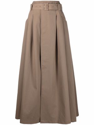AMI Paris long flared skirt - Neutrals