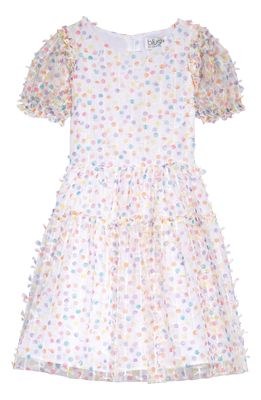 BLUSH by Us Angels Kids' Puff Sleeve Tulle Dress in Multi