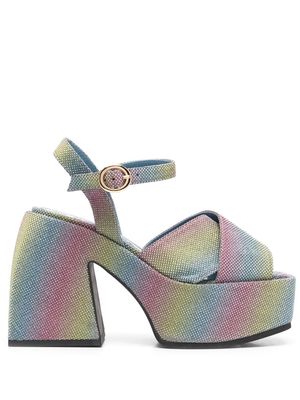 Nodaleto rainbow-effect crossover-strap sandals - Blue