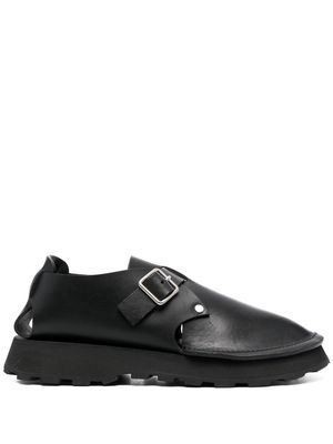 Jil Sander buckled leather monk shoes - Black