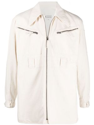 Maison Margiela zipped-up fastening shirt jacket - White