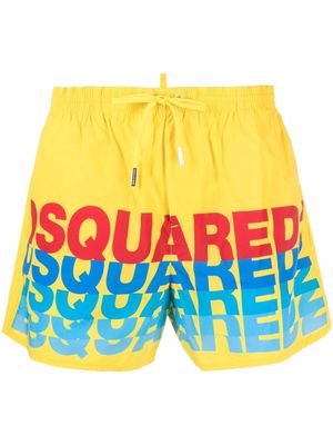Dsquared2 logo-print swim shorts - Yellow