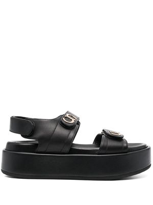 Casadei logo-plaque touch-strap 55mm sandals - Black