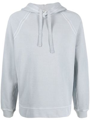 Ten C logo-patch cotton hoodie - Blue