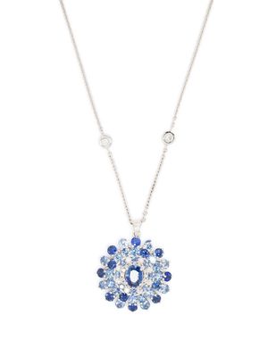 LEO PIZZO 18kt white gold Augusta sapphire and diamond necklace - Silver