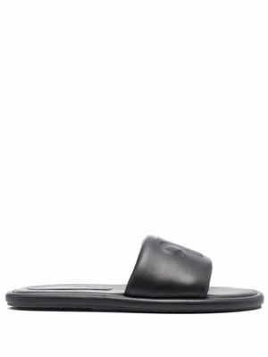 Nanushka logo-embossed leather sandals - Black