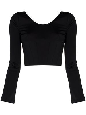 Natasha Zinko zip-up corset crop top - Black