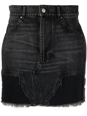 AMIRI panelled denim skirt - Black
