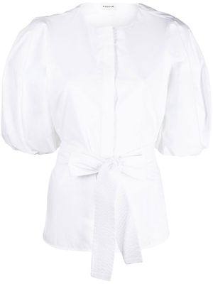 P.A.R.O.S.H. puff-sleeve belted shirt - White