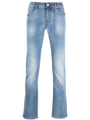 Incotex logo-patch slim-cut jeans - Blue