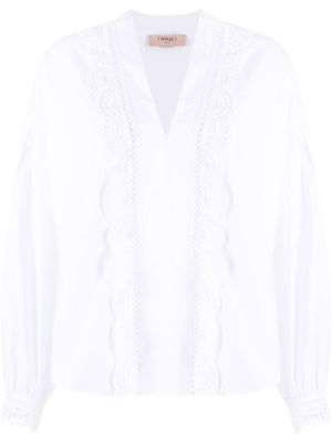TWINSET V-neck long-sleeve blouse - White