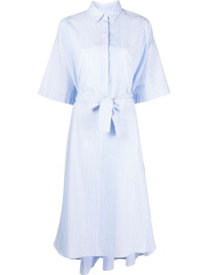 Maison Kitsuné striped tie-waist midi shirt dress - Blue