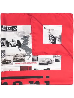 Ferrari silk printed scarf - Red