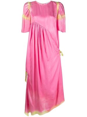 Collina Strada tie-dye print detail midi dress - Pink