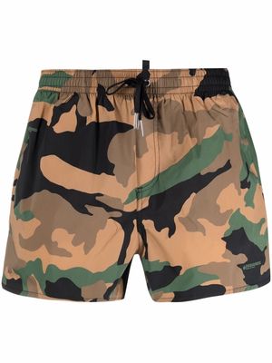 Dsquared2 camouflage-print swim shorts - Brown