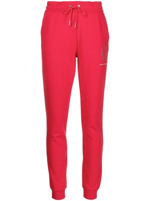 Armani Exchange logo-print cotton track pants - Red