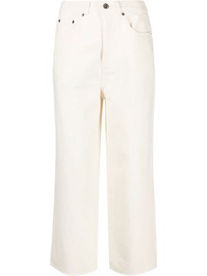 Self-Portrait cropped straight-leg jeans - Neutrals