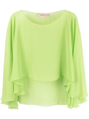 Blanca Vita asymmetric cape blouse - Green