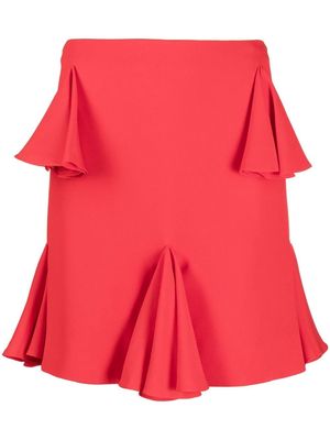 DEL CORE high-waisted ruffled mini skirt - Red