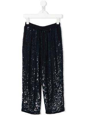 P.A.R.O.S.H. sequin-embellished loose-fit trousers - Blue