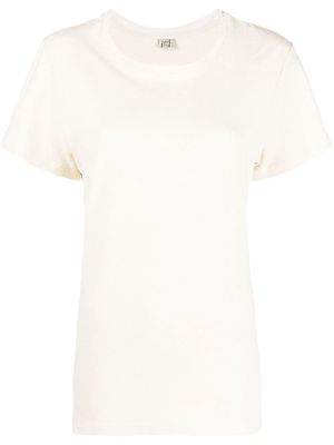 Baserange round-neck detail T-shirt - Neutrals