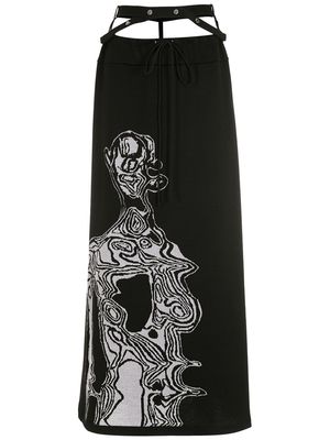 Gloria Coelho belted grunge maxi skirt - Black