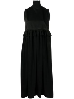 Y's sleeveless high-neck long dress - Black