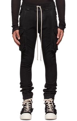 Rick Owens Drkshdw Black Mastodon Cargo Jeans