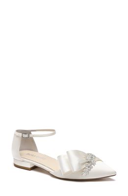 Bella Belle Marcia Ankle Strap Pointed Toe Flat in Ivory
