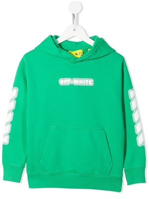 Off-White Kids Glow In The Dark logo-print hoodie - Green