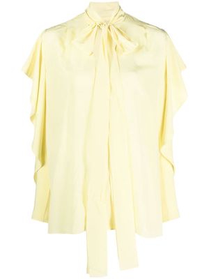 DEL CORE ruffled silk blouse - Yellow
