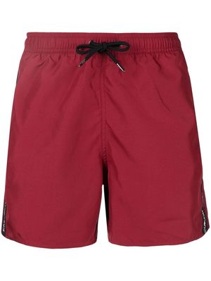 Emporio Armani side logo-print detail swim shorts - Red