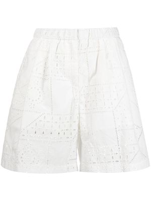 MSGM all-over perforated-design shorts - White