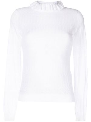 Patou ribbed high neck jumper - White