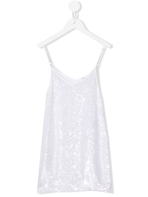 P.A.R.O.S.H. sequin-embellished sleeveless dress - White