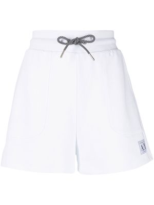 Armani Exchange logo patch track shorts - White