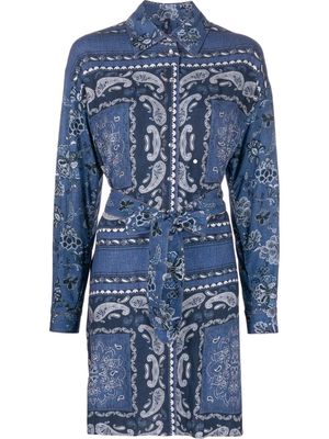LIU JO paisley-print shirt dress - Blue