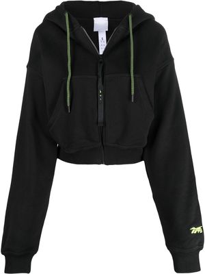 Reebok x Victoria Beckham zip-front cotton hoodie - Black