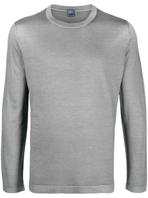 Fedeli silk-cashmere long-sleeve top - Grey