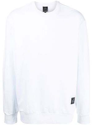 Armani Exchange logo-patch detail sweatshirt - White