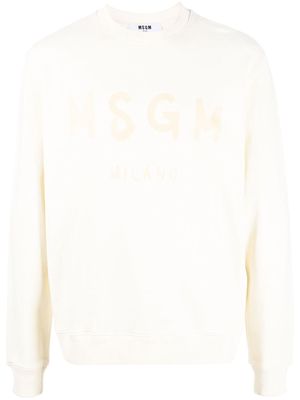 MSGM logo-print cotton jumper - Neutrals