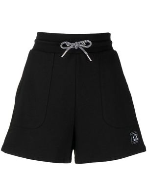 Armani Exchange logo patch track shorts - Black