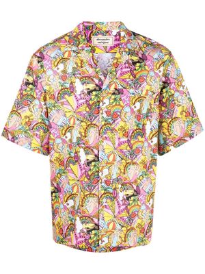 alessandro enriquez all-over graphic-print shirt - Yellow