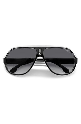 Carrera Eyewear Speedway 63mm Aviator Sunglasses in Black White /Gray Sf Pz