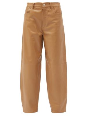 Wandler - Chamomile Barrel-leg Leather Trousers - Womens - Camel